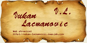 Vukan Lacmanović vizit kartica